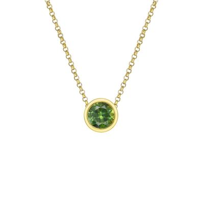 0.85ct Round Teal Sapphire Necklace 9kt YG
