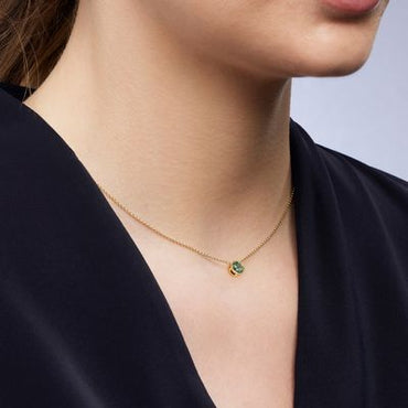 0.85ct Round Teal Sapphire Necklace 9kt YG