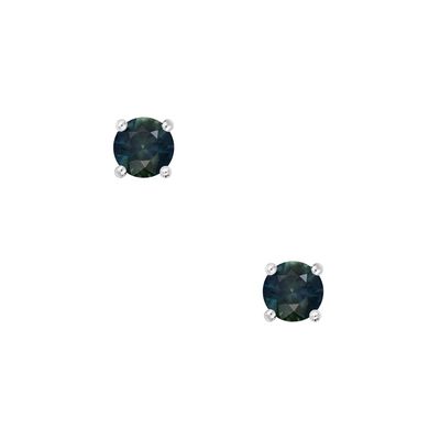 0.61ct Round Teal Sapphire Earring 9kt WG