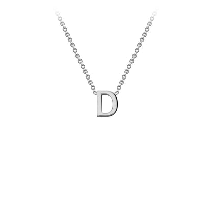 9K Gold Initial Adjustable Letter Necklace 38-43cm — D, 9kt WG