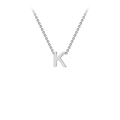 9K Gold Initial Adjustable Letter Necklace 38-43cm — K, 9kt WG