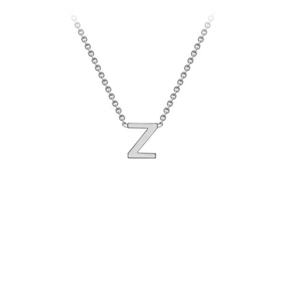9K Gold Initial Adjustable Letter Necklace 38-43cm — Z, 9kt WG