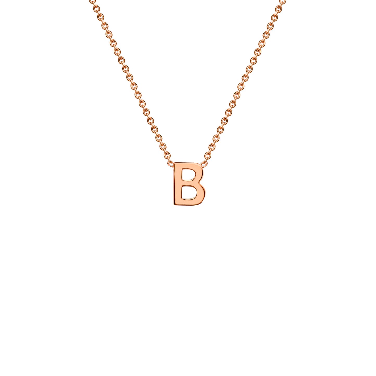 9K Rose Gold 'B' Initial Adjustable Letter Necklace 38/43cm