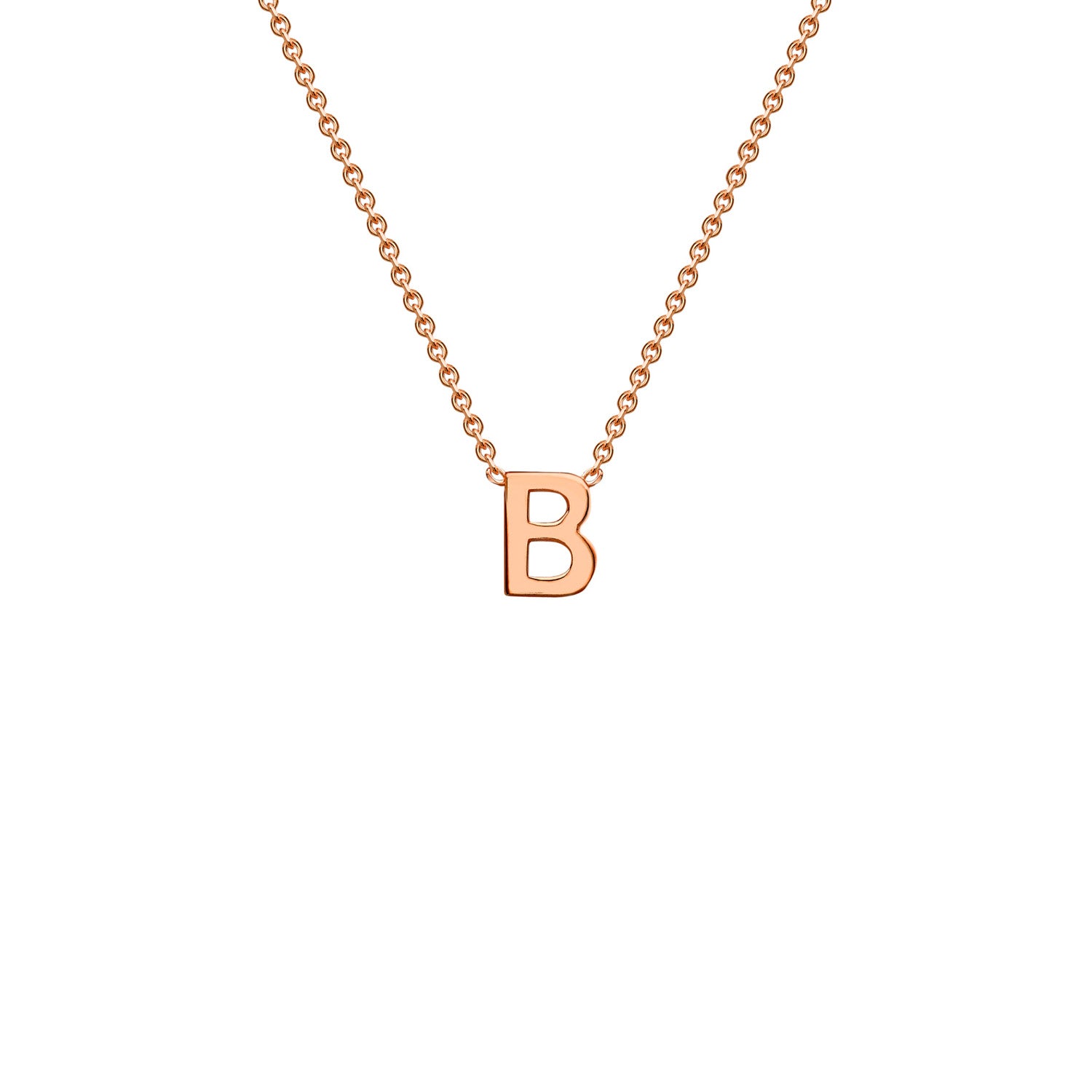 9K Rose Gold 'B' Initial Adjustable Letter Necklace 38/43cm