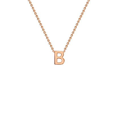 9K Gold Initial Adjustable Letter Necklace 38-43cm — B, 9kt Rose Gold