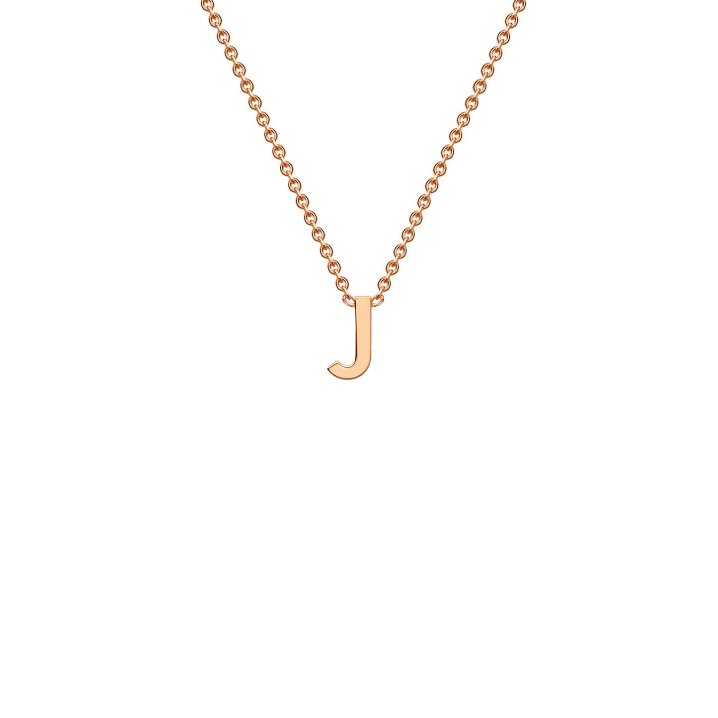 9K Gold Initial Adjustable Letter Necklace 38-43cm — J, 9kt Rose Gold