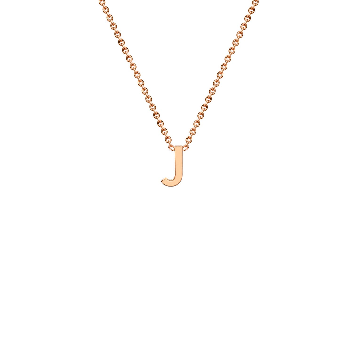 9K Gold Initial Adjustable Letter Necklace 38-43cm — J, 9kt Rose Gold