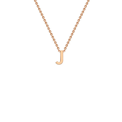 9K Gold Initial Adjustable Letter Necklace 38-43cm — J, 9kt Rose Gold