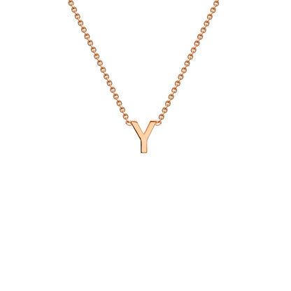9K Gold Initial Adjustable Letter Necklace 38-43cm — Y, 9kt Rose Gold