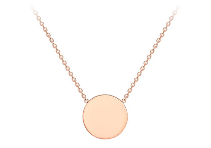 9K Yellow Gold 10mm Disc Adjustable Necklace 41cm-43cm