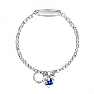 Brooklyn Bluebird Belcher Chain Bracelet with ID Silver