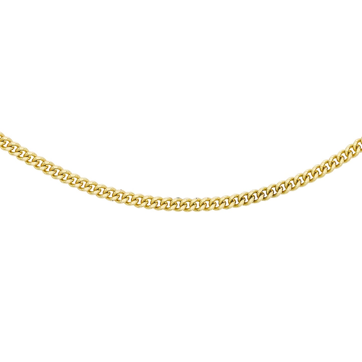 9K Yellow Gold 40 Diamond Cut Curb Chain 46cm