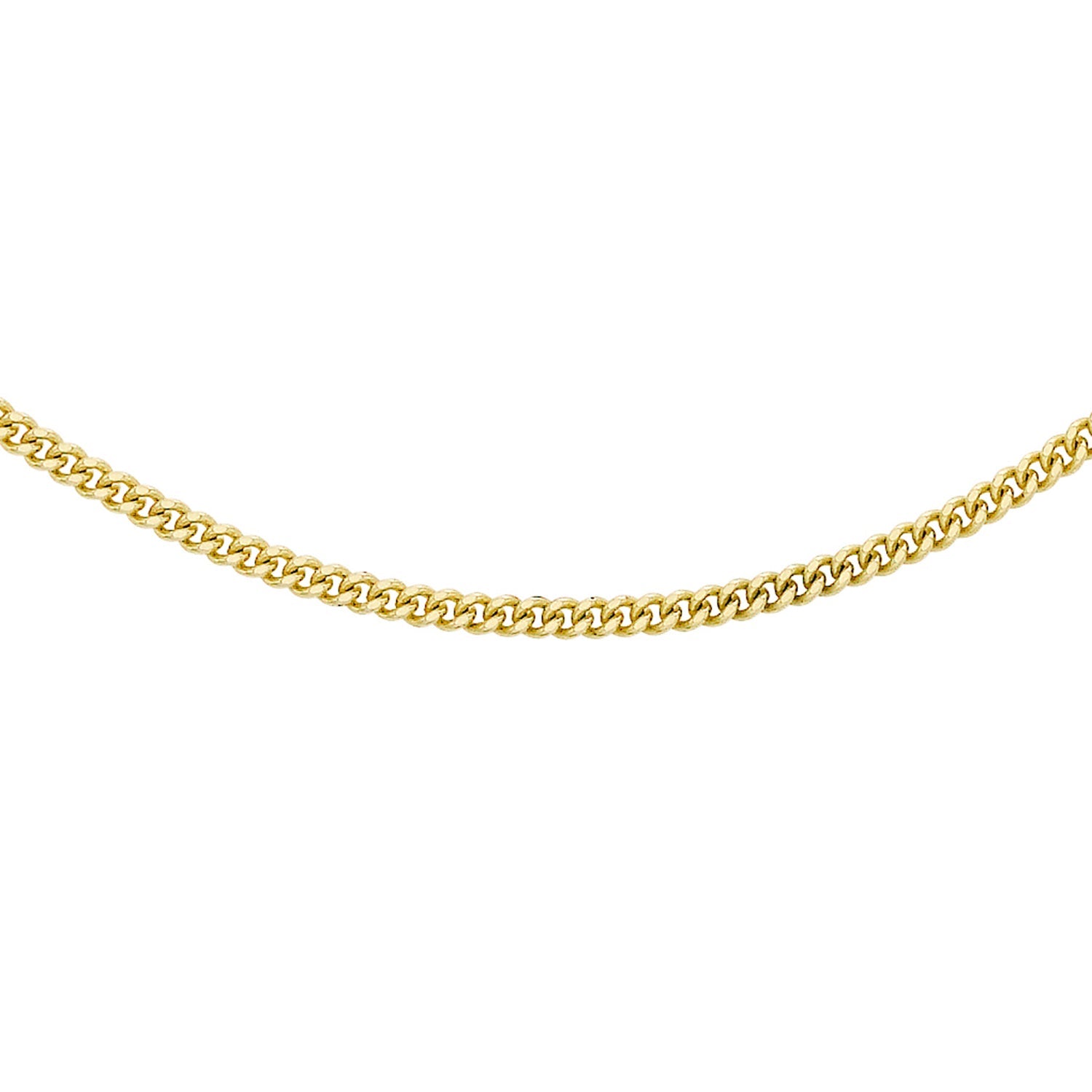 9K Yellow Gold 40 Diamond Cut Curb Chain 46cm