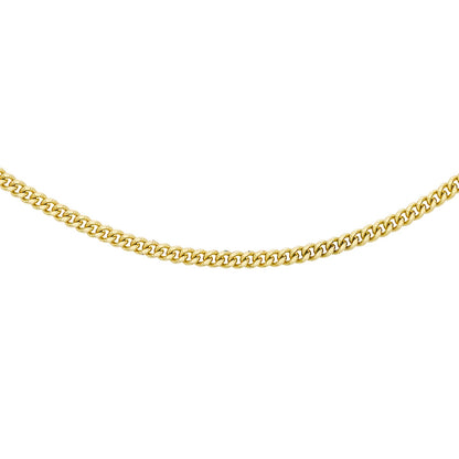 9K Yellow Gold 40 Diamond Cut Curb Chain 46cm