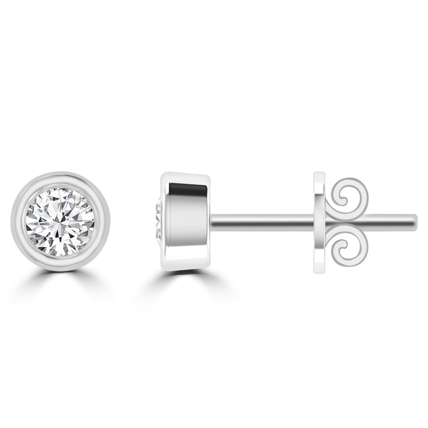 Diamond Stud Earrings with 0.25ct Diamonds in 9K White Gold - 9WBE25