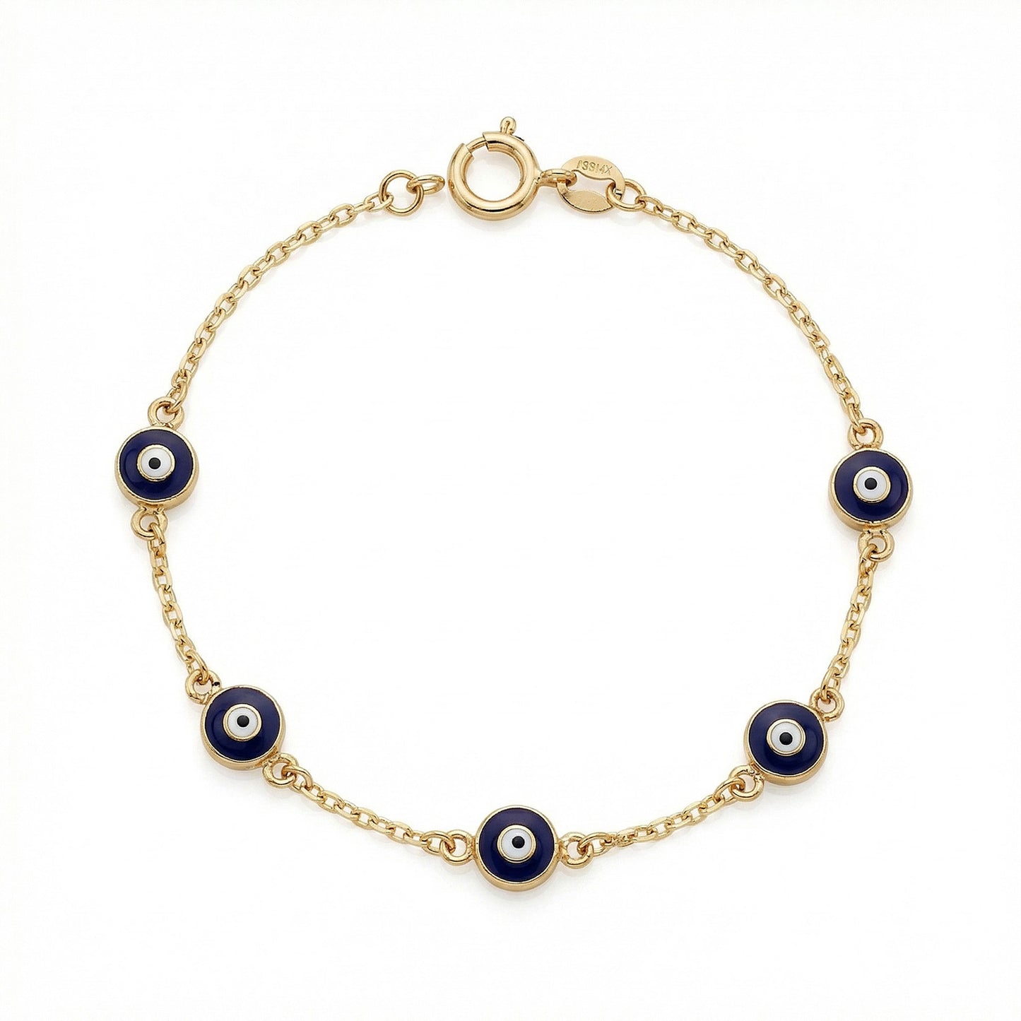 9K Yellow Gold Nazar Bracelet 19cm