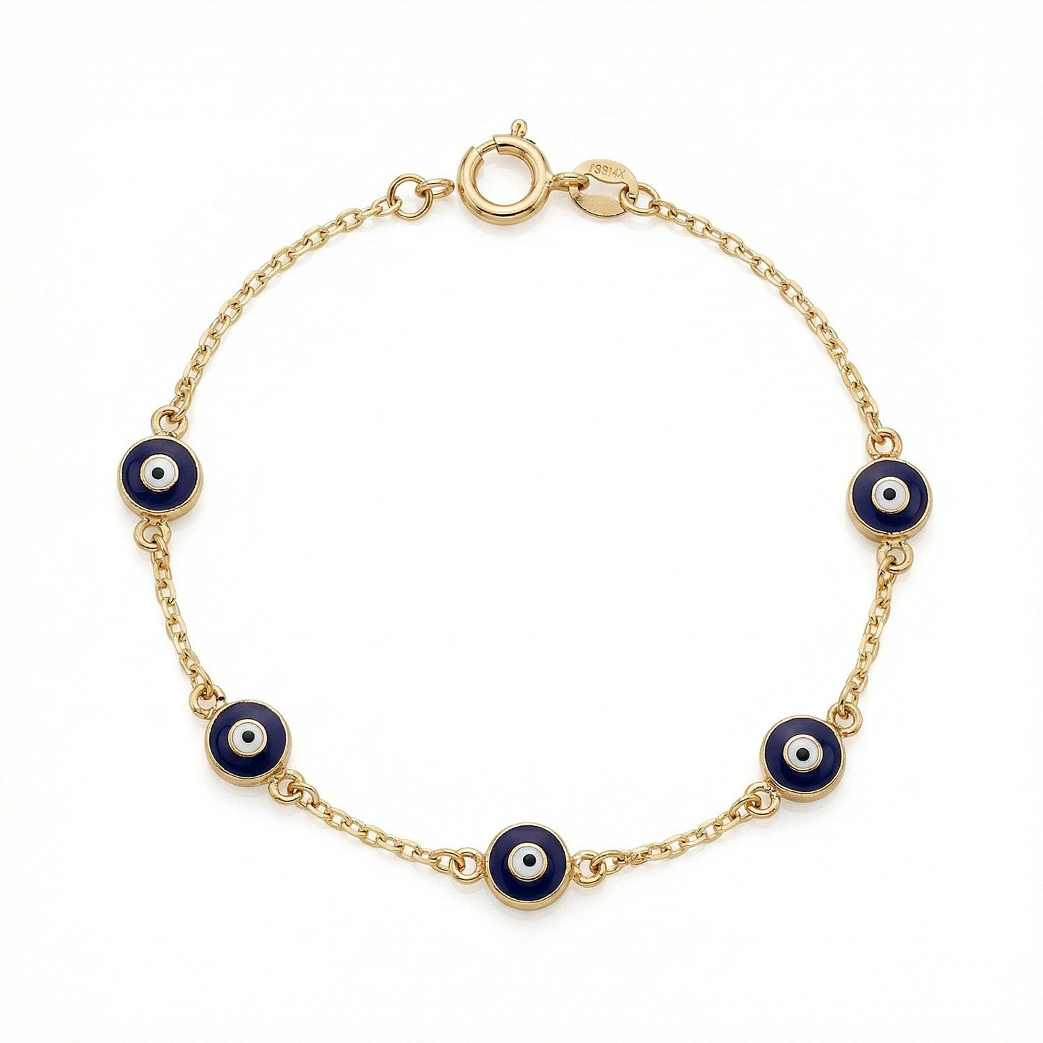 9K Yellow Gold Nazar Bracelet 19cm