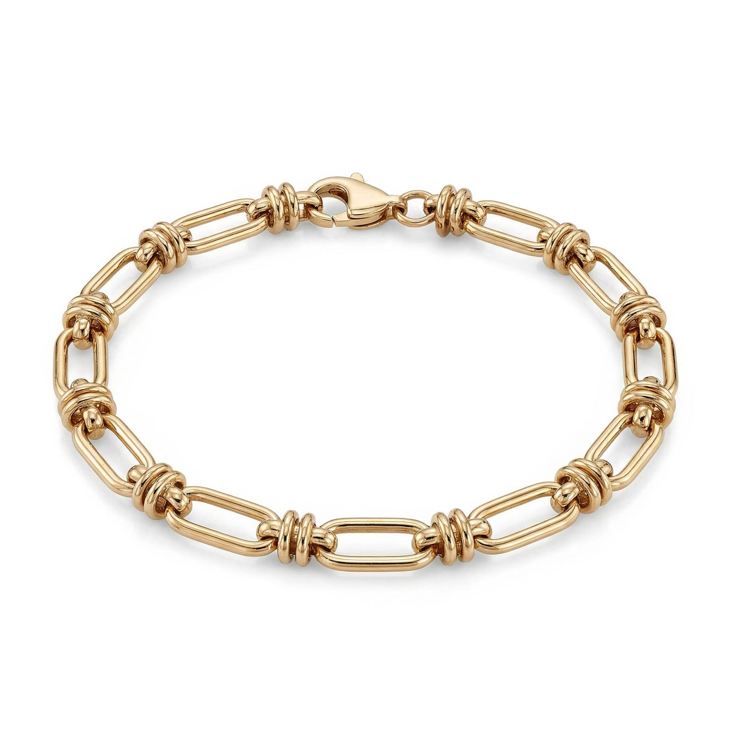 9K Yellow Gold Knotted Bracelet 19cm