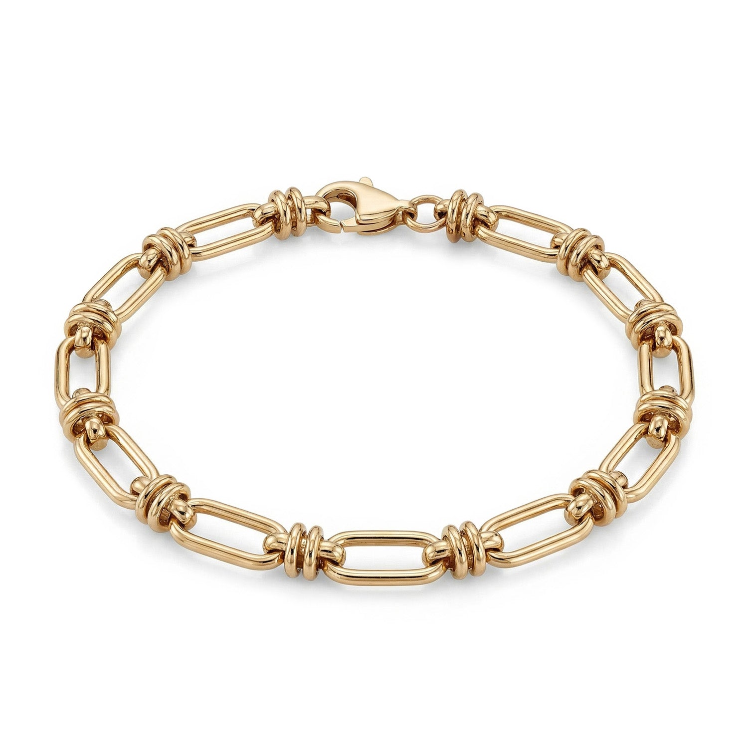 9K Yellow Gold Knotted Bracelet 19cm