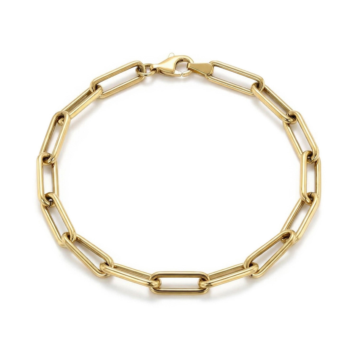 9K Yellow Gold Paperchain Bracelet 20cm