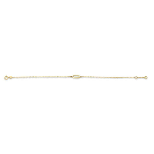 9K Yellow Gold Mop Bracelet 17-19cm