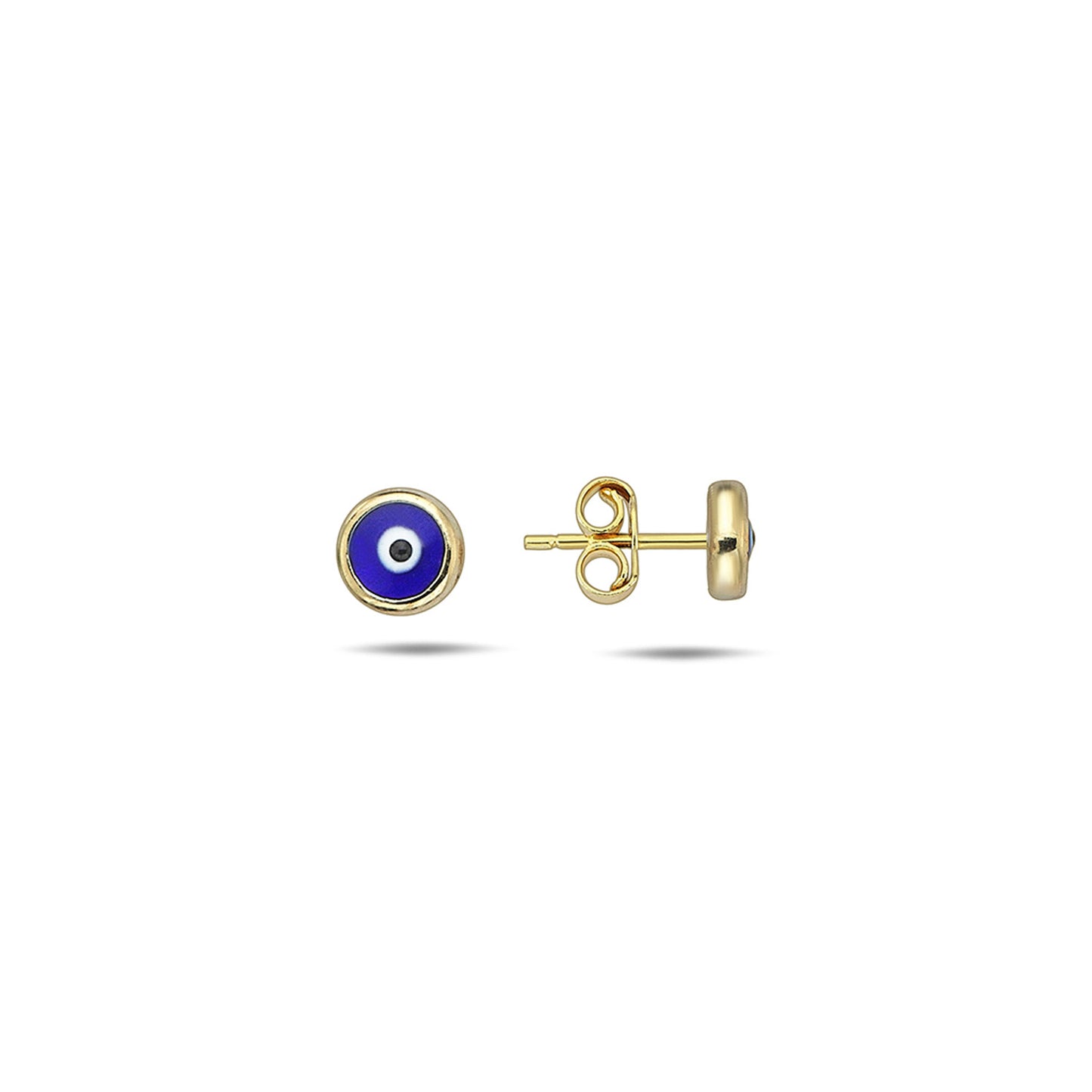 9K Yellow Gold Nazar Stud Earrings