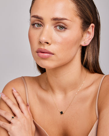 9K Yellow Gold Triangle Bead Stud Earrings