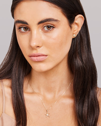 9K Yellow Gold Shell Stud Earrings