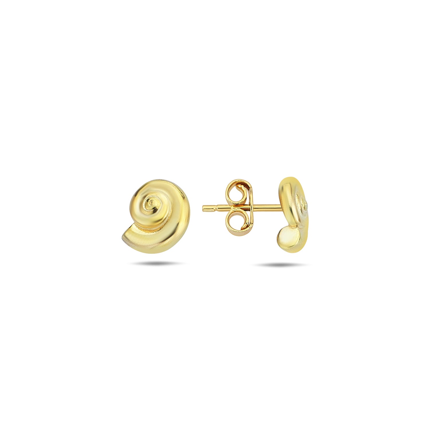 9K Yellow Gold Shell Stud Earrings