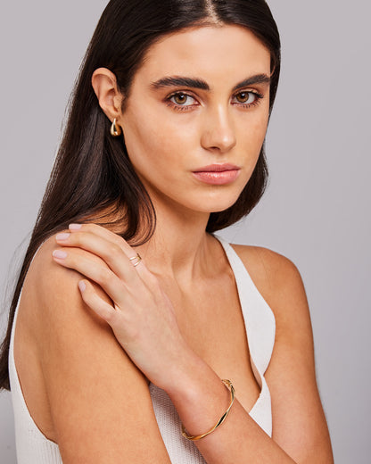 9K Yellow Gold Bold Hollow Drop Earrings