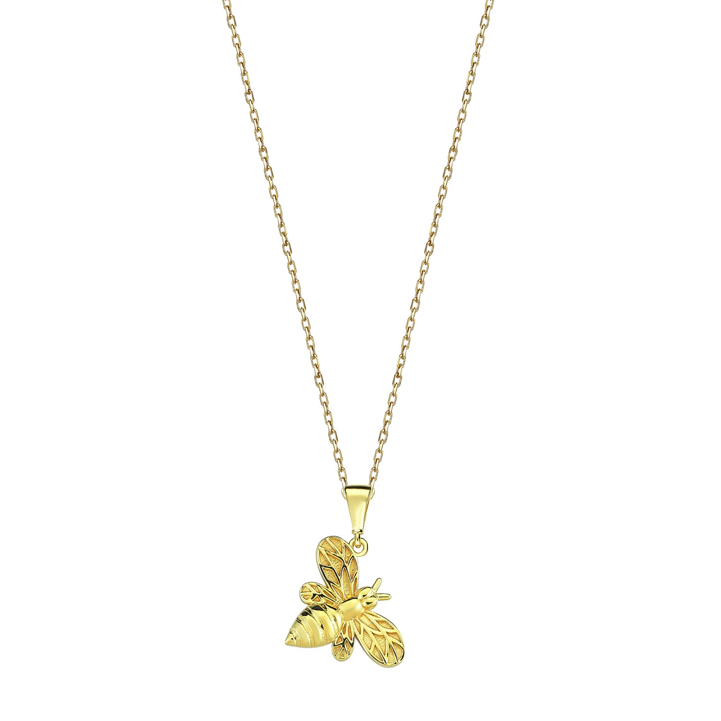 9K Yellow Gold Bumble Bee Necklace 40-45cm