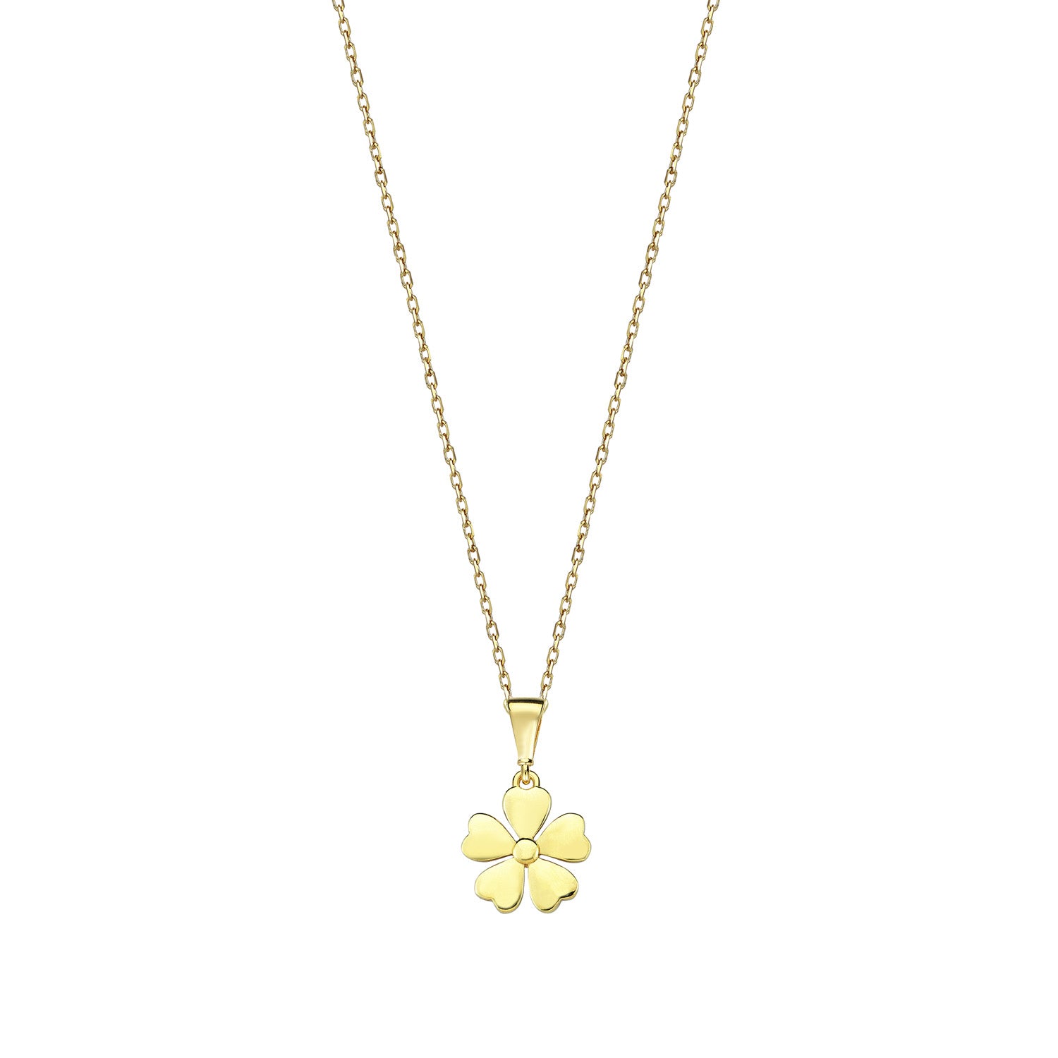 9K Yellow Gold Flower Necklace 40-45cm
