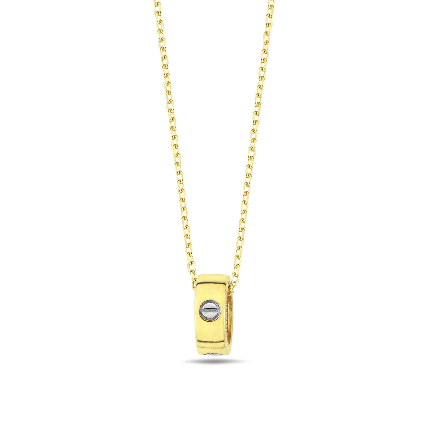 9K Yellow Gold Lock Necklace 45cm
