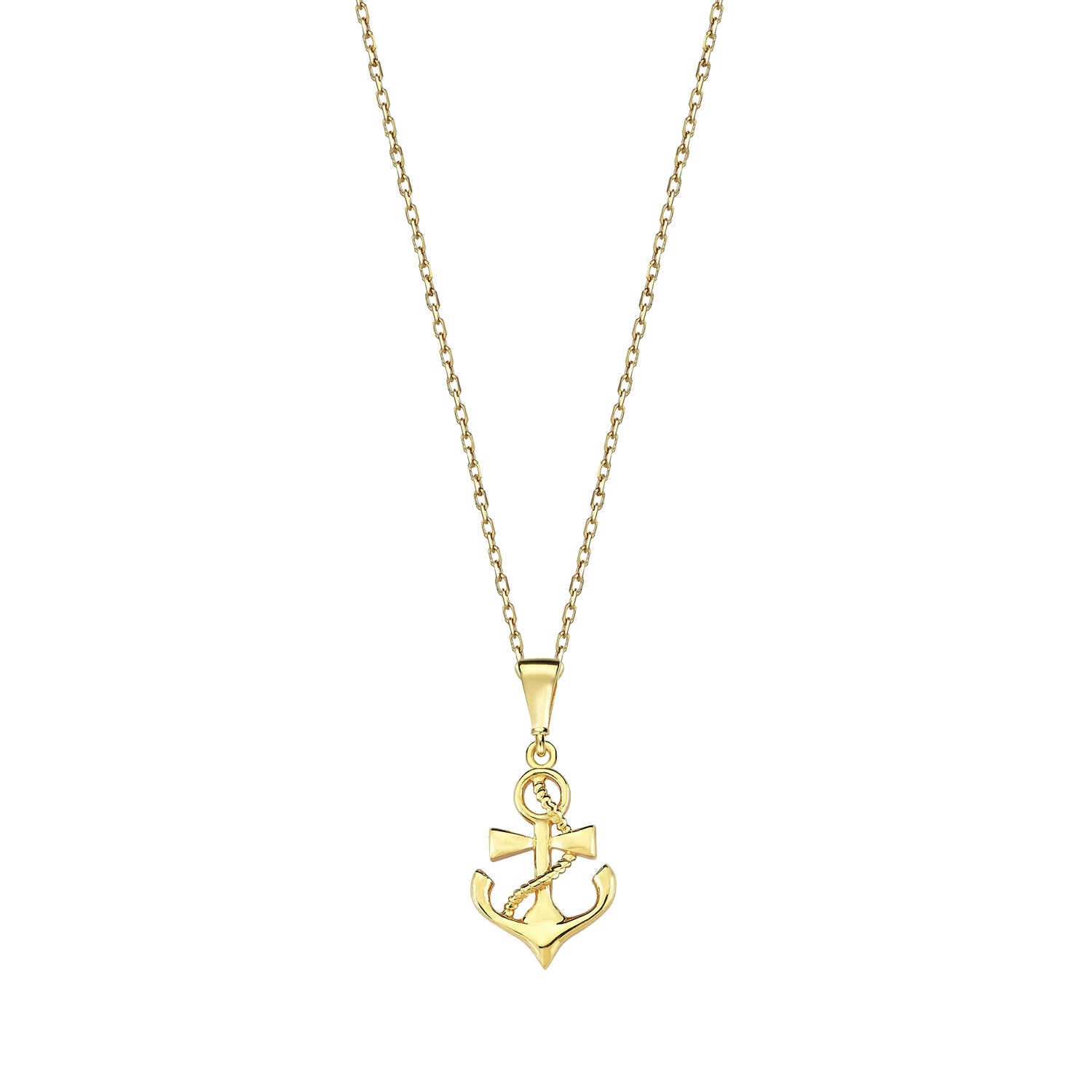 9K Yellow Gold Faith Love Hope Necklace 40-45cm
