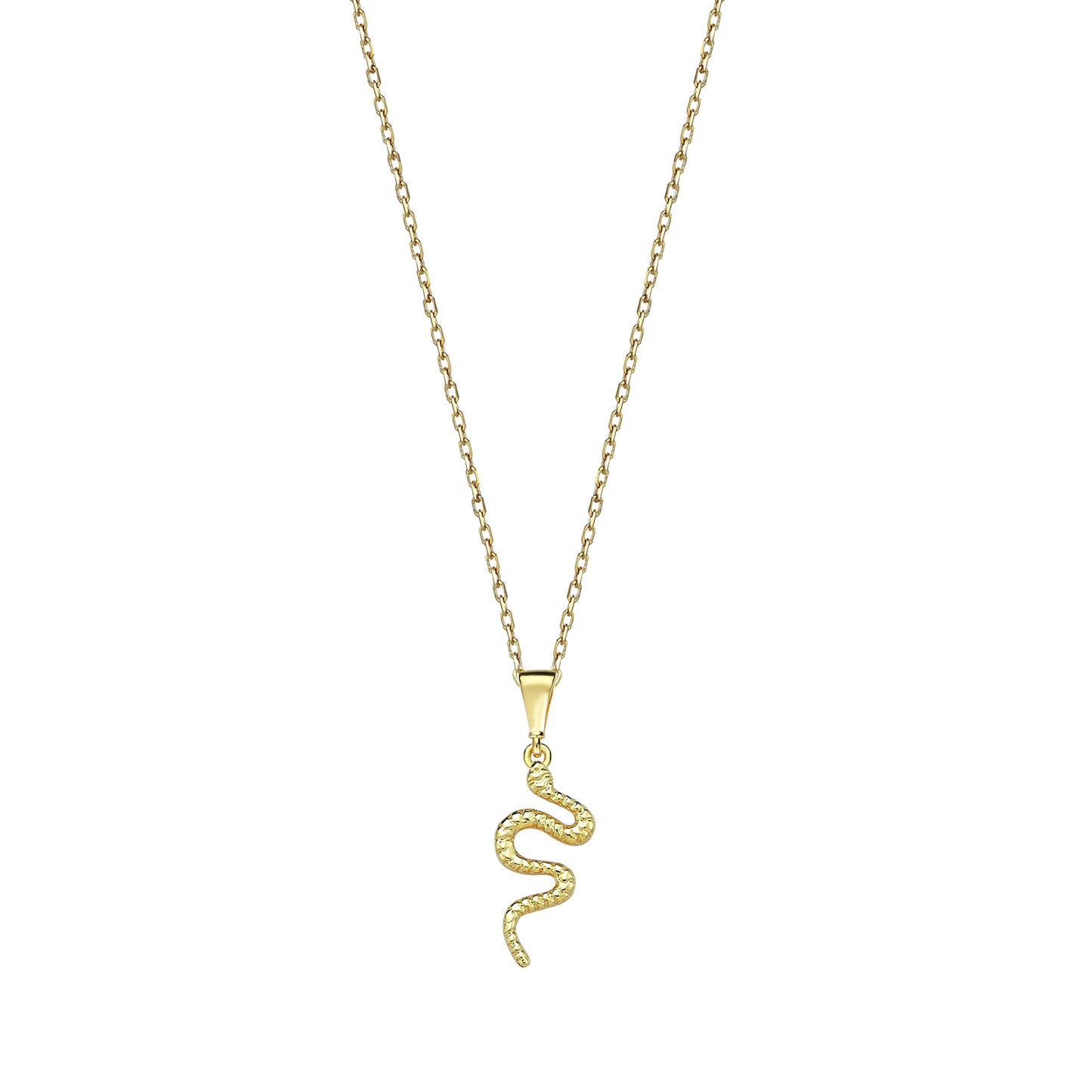 9K Yellow Gold Snake Necklace 40-45cm