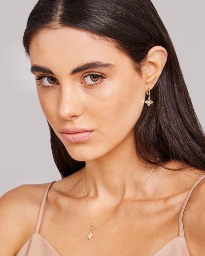 9K Yellow Gold Petite Floral Necklace 40-45cm
