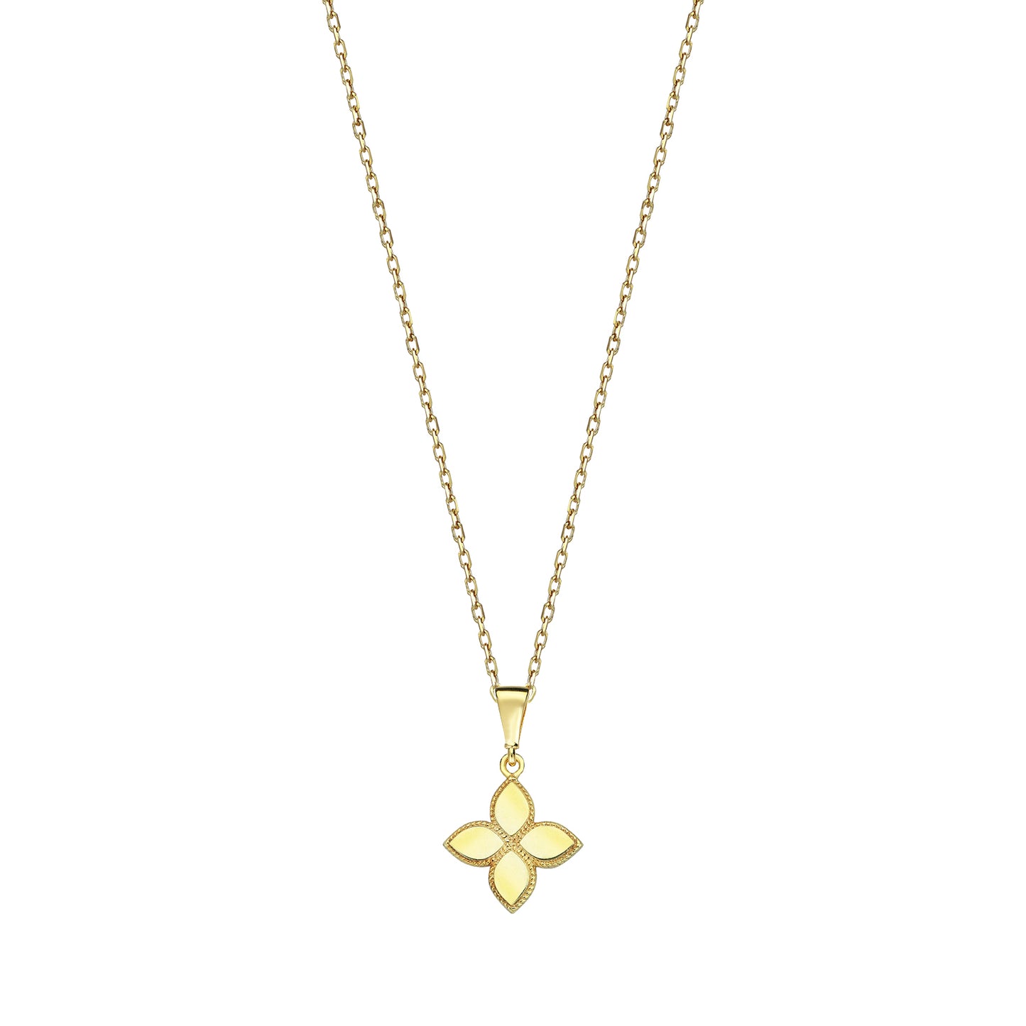 9K Yellow Gold Petite Floral Necklace 40-45cm