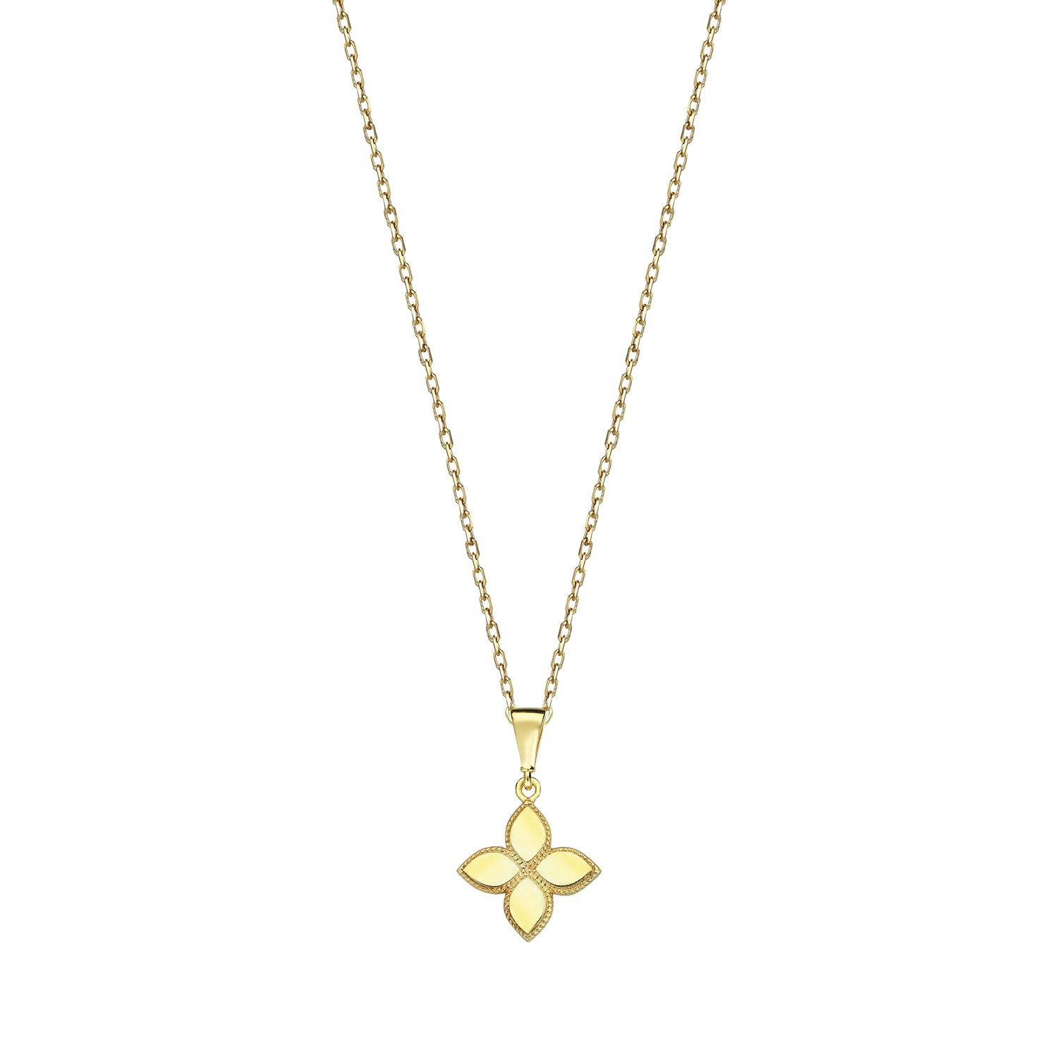 9K Yellow Gold Petite Floral Necklace 40-45cm