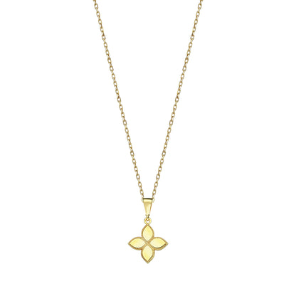 9K Yellow Gold Petite Floral Necklace 40-45cm
