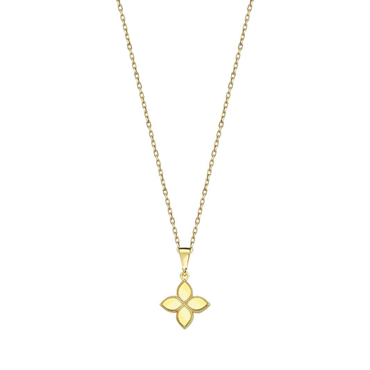 9K Yellow Gold Petite Floral Necklace 40-45cm