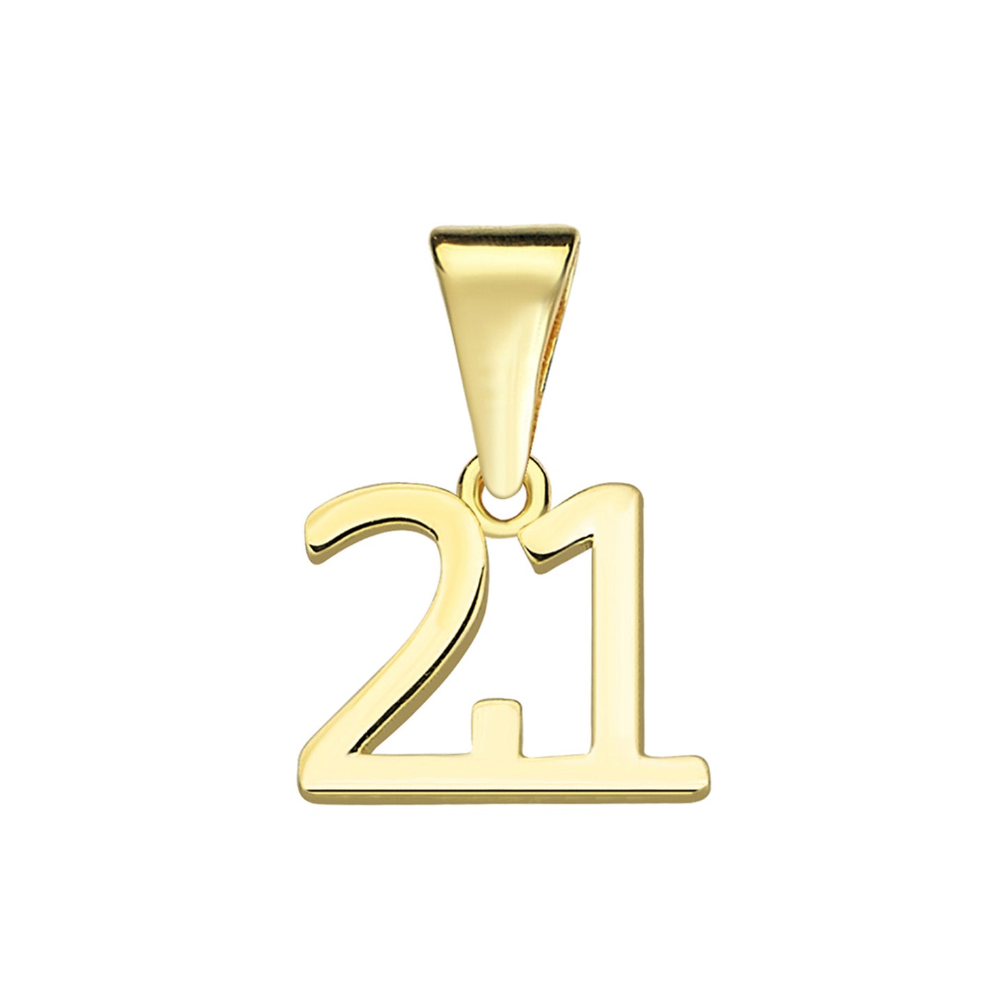 9K Yellow Gold '21' Pendant