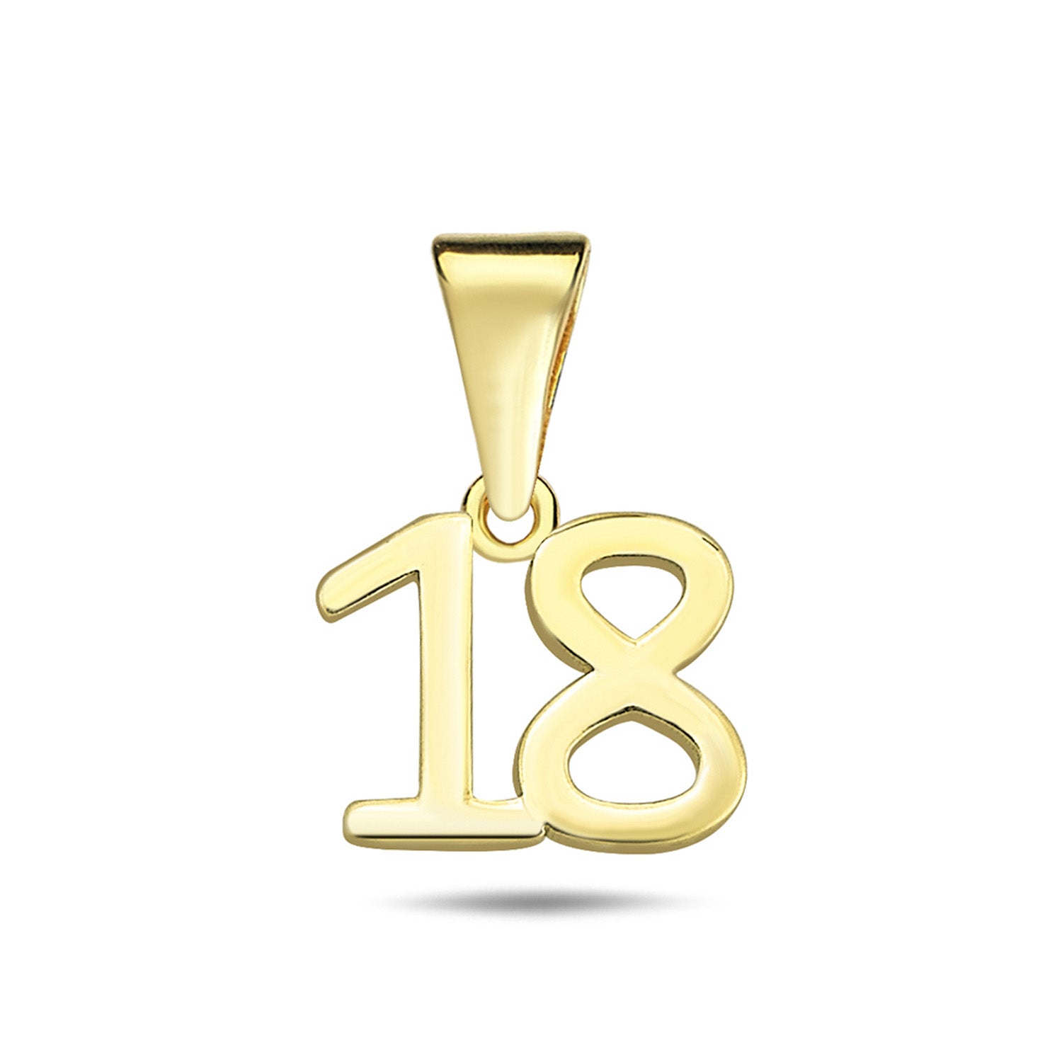 9K Yellow Gold '18' Pendant