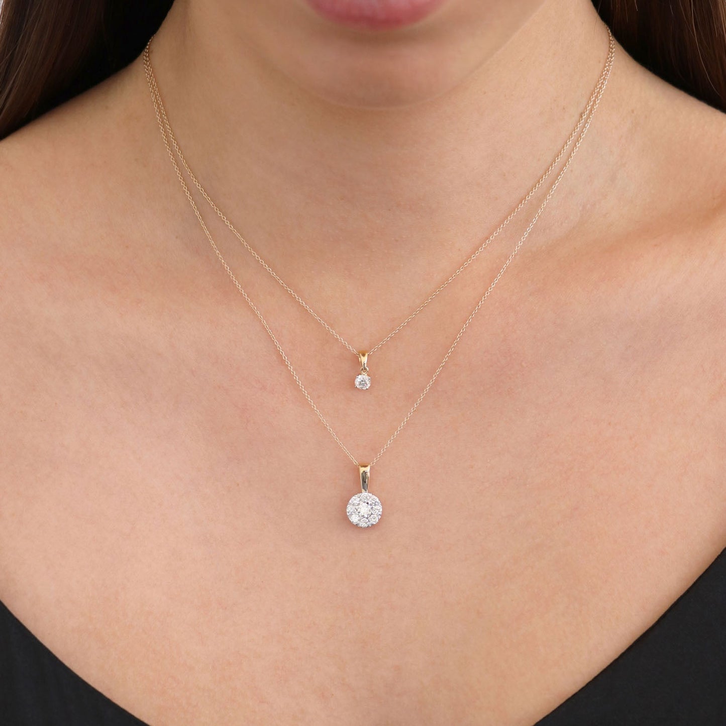 Diamond Solitaire Pendant with 0.30ct Diamonds in 18K Yellow Gold - 18YCP30