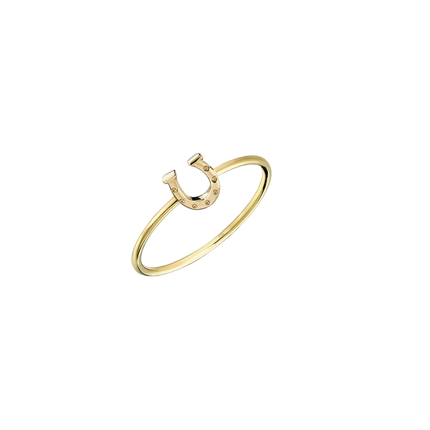 9K Yellow Gold Lucky Horseshoe Ring