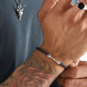 Thomas Sabo Leather Bracelet Black Mens