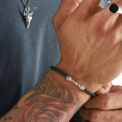 Thomas Sabo Leather Bracelet Black Mens