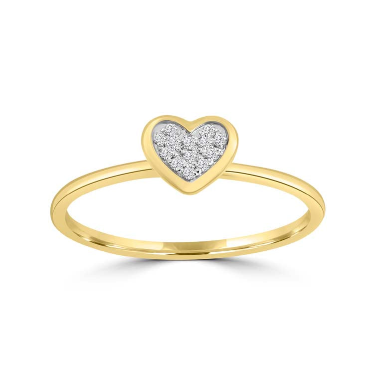 Diamond Ring with 0.04ct Diamonds in 9K Yellow Gold