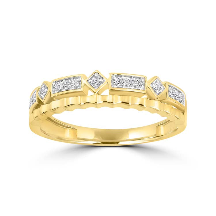 Diamond Ring with 0.08ct Diamonds in 9K Yellow Gold