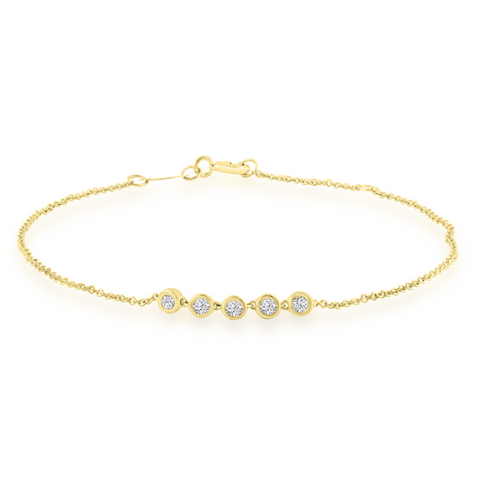 Bracelet with 0.15ct Diamonds in 9K Yellow Gold 17+2cm
