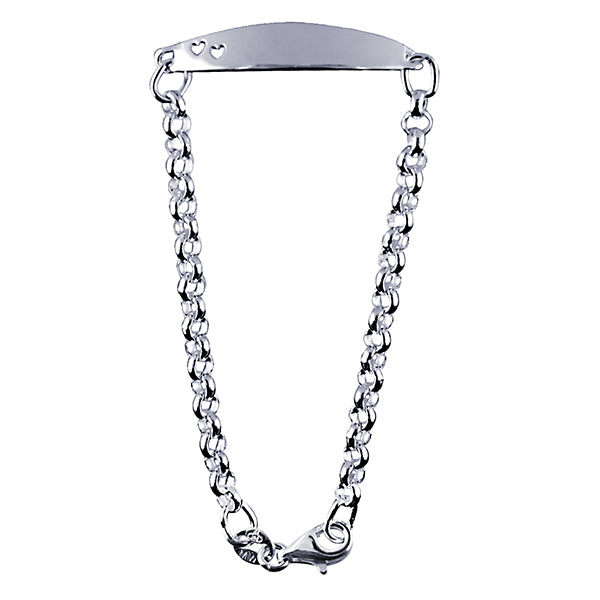 Belcher Child ID with 2 Cut out Hearts Bracelet